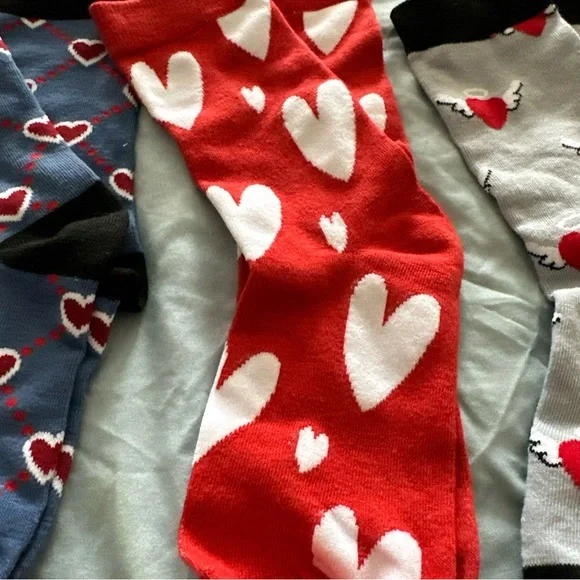 3 pairs of heart socks. Crazy/silly socks. Valentine’s Day. - Picture 3 of 4